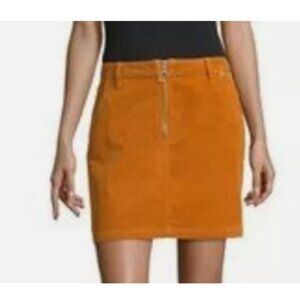 Arizona Jean Co.Skirt Corduroy Gold Mustard has Pockets Front Zipper Size 7